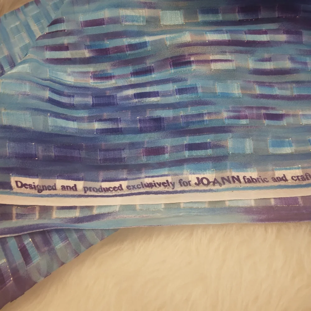 FABRIC Irridescent Sheer With A Touch Of Gold Metallic From Aqua To Purple